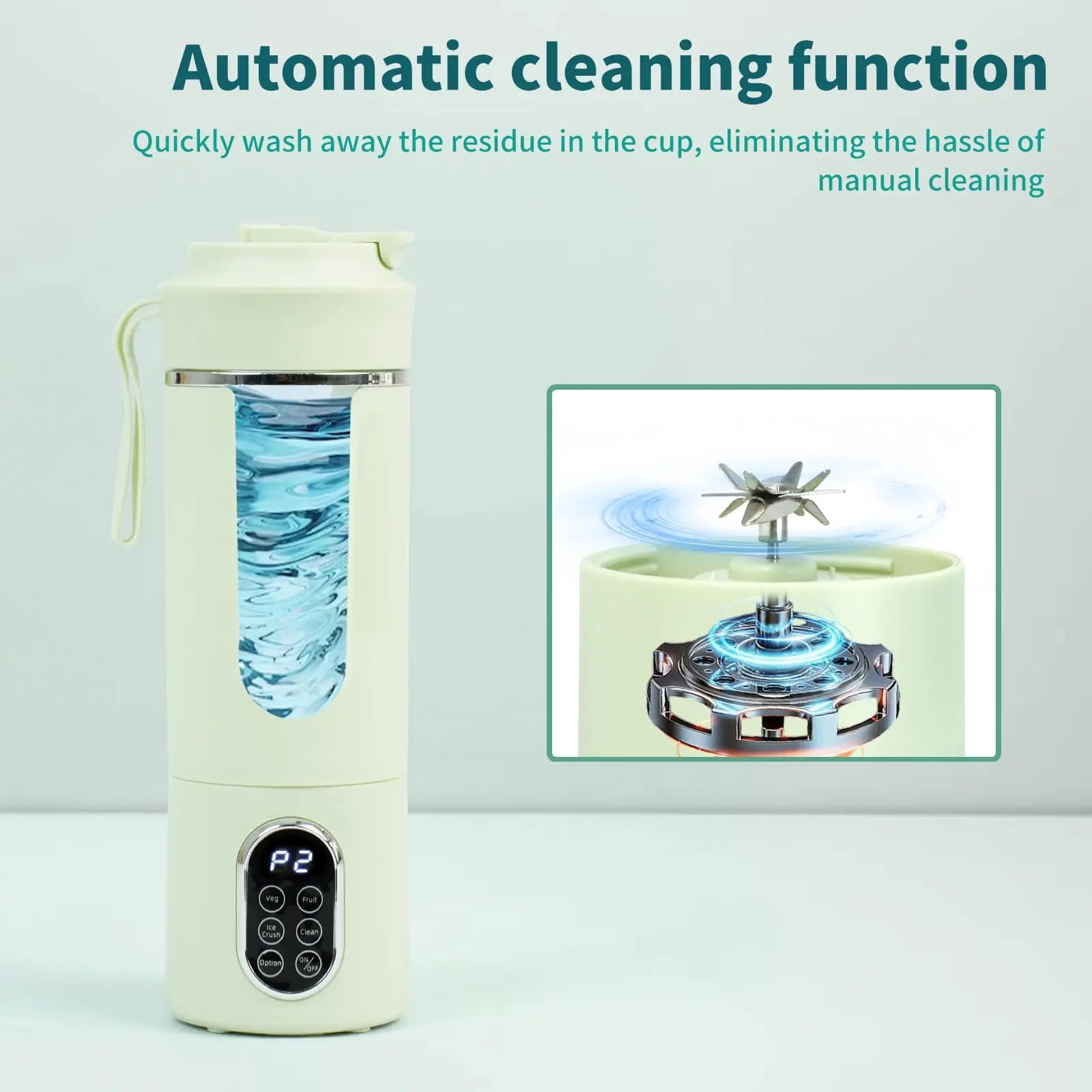 530ML Portable Blender,Mini Portable Electric USB Juicer,Small Personal Blender for Shakes and Smoothies,With Automatic Cleaning Sf34c75724e3f4c3d9d0b8ec4fb035680v Amrit Store