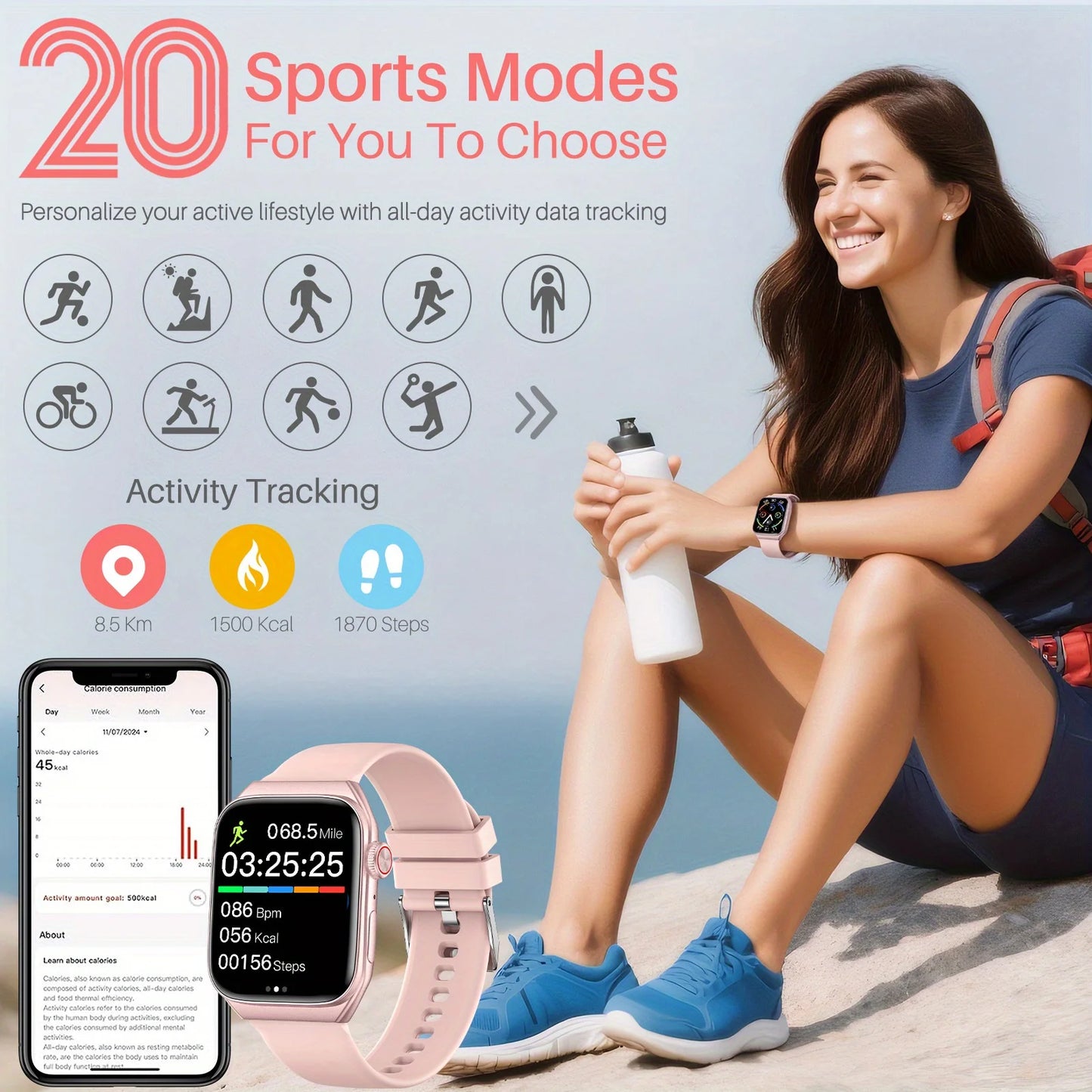 Smart Watches for Women Men Fitness Watches , Wireless Call, Push Notifications, Multiple Sports Modes, Wireless Charging Sf3e587e0c05142bb8c79096d0e5e0918P Red, White and Blue Products Store