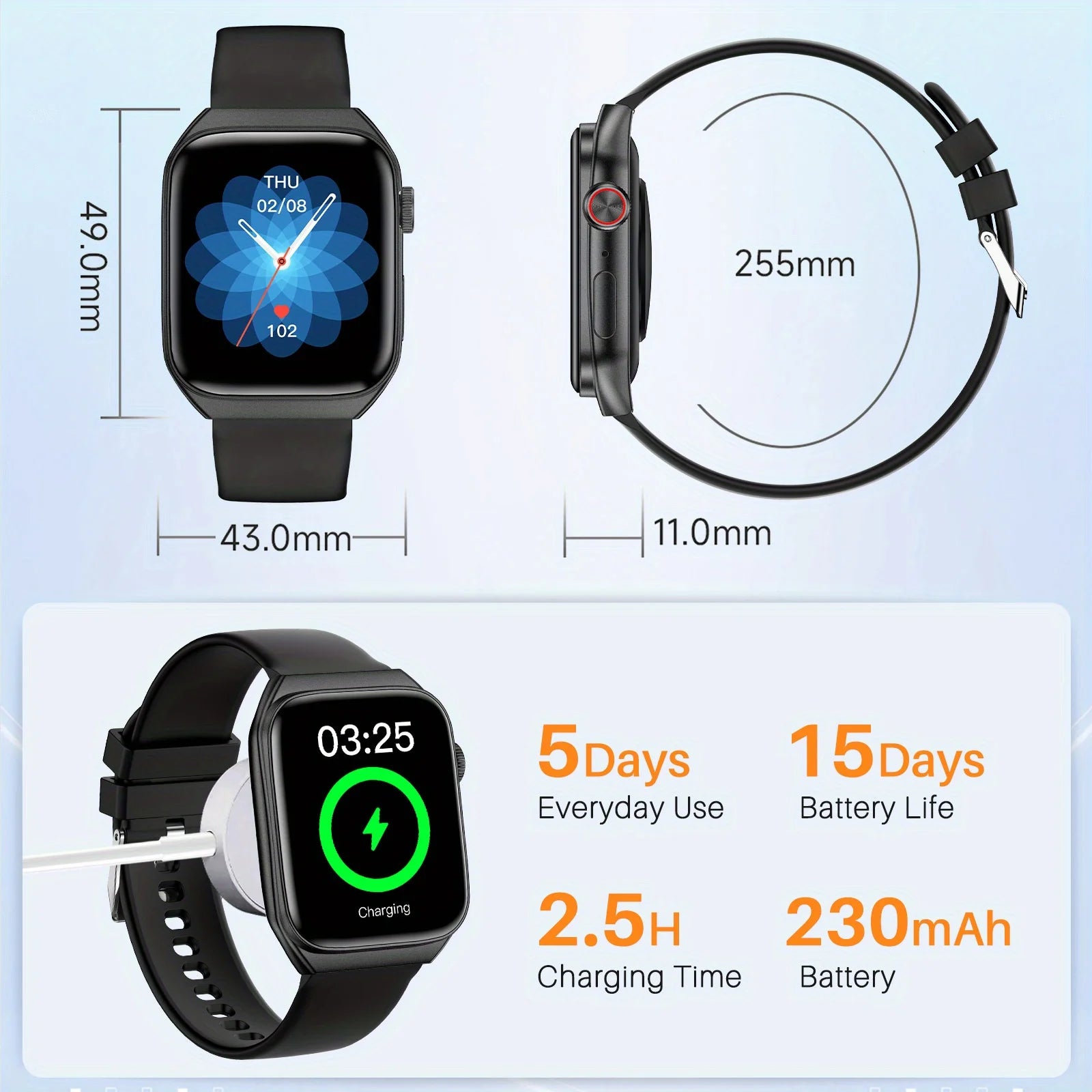 Smart Watches for Women Men Fitness Watches , Wireless Call, Push Notifications, Multiple Sports Modes, Wireless Charging Sfa1343d9f0634e4581849e3e31c1e102P Red, White and Blue Products Store