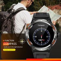 EIGIIS Smart Watch 3ATM Waterproof 1.53" KT76 Men Sport With Compass And LED Flashlight Heart Rate Sleep Analysis Bluetooth Call Sfc5060284fdc4ecfba21af17f5d1ca12G Red, White and Blue Products Store