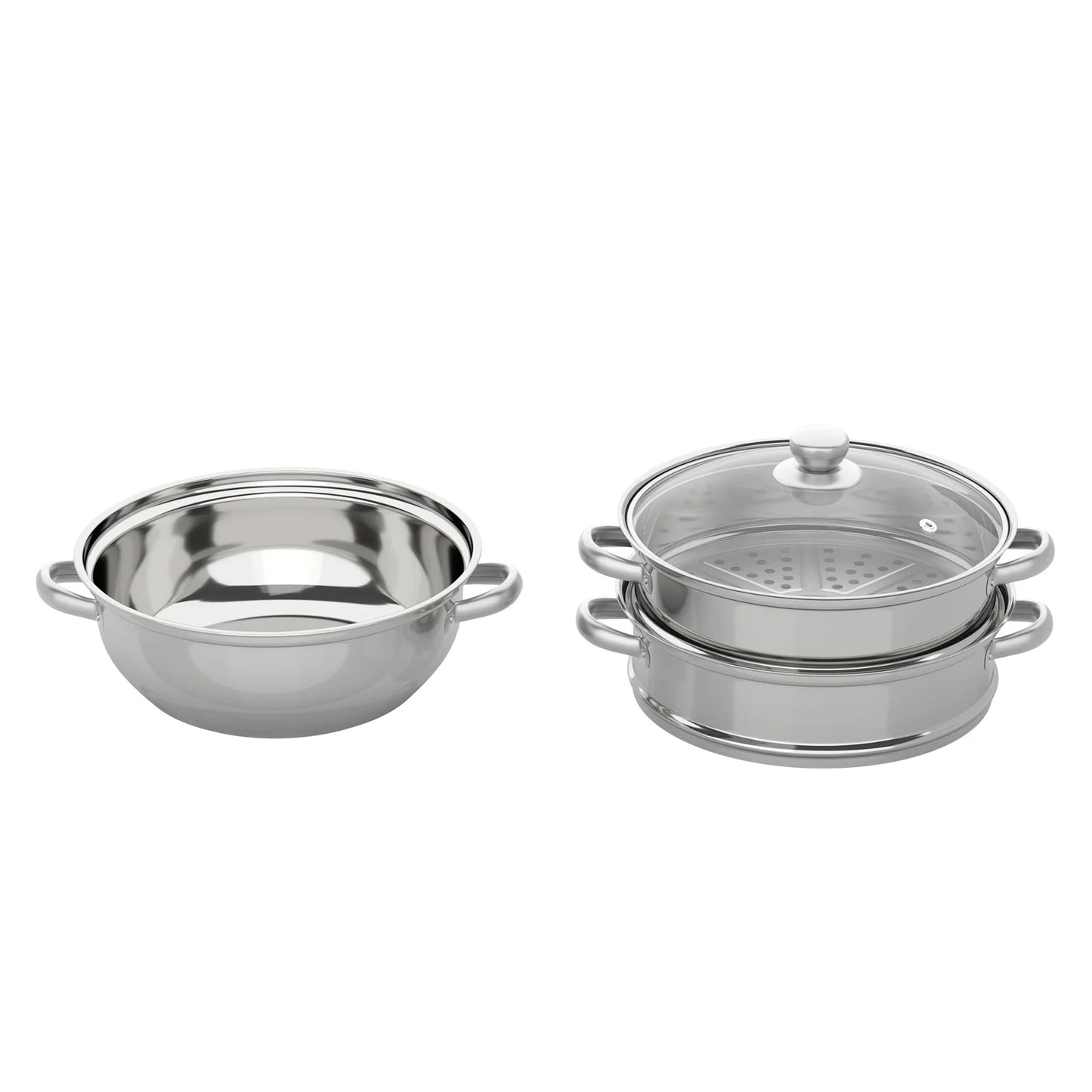 3-Tier 28CM Stainless Steel Steamer Food Cooking + Glass Lid Cookware Steam Pot Set Silver Hot Pot Steamer Veg Cooker Sfe30706dcd2a44e0a3125c1f0a5cdf63z Amrit Store