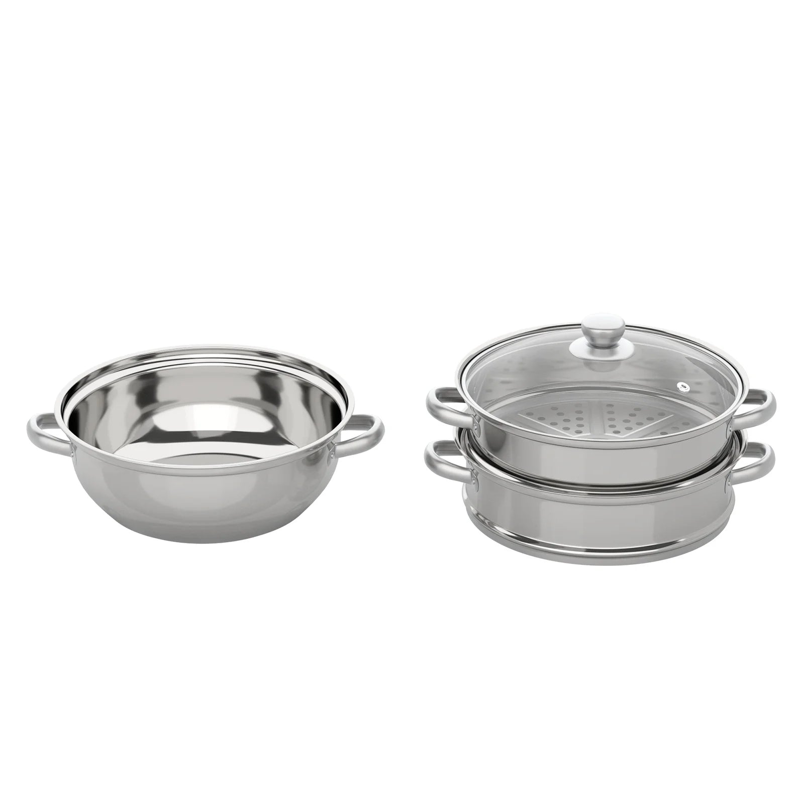 3-Tier 28CM Stainless Steel Steamer Food Cooking + Glass Lid Cookware Steam Pot Set Silver Hot Pot Steamer Veg Cooker Sfe30706dcd2a44e0a3125c1f0a5cdf63z Amrit Store