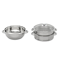 3-Tier 28CM Stainless Steel Steamer Food Cooking + Glass Lid Cookware Steam Pot Set Silver Hot Pot Steamer Veg Cooker Sfe30706dcd2a44e0a3125c1f0a5cdf63z Amrit Store