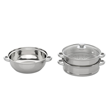 3-Tier 28CM Stainless Steel Steamer Food Cooking + Glass Lid Cookware Steam Pot Set Silver Hot Pot Steamer Veg Cooker Sfe30706dcd2a44e0a3125c1f0a5cdf63z Amrit Store